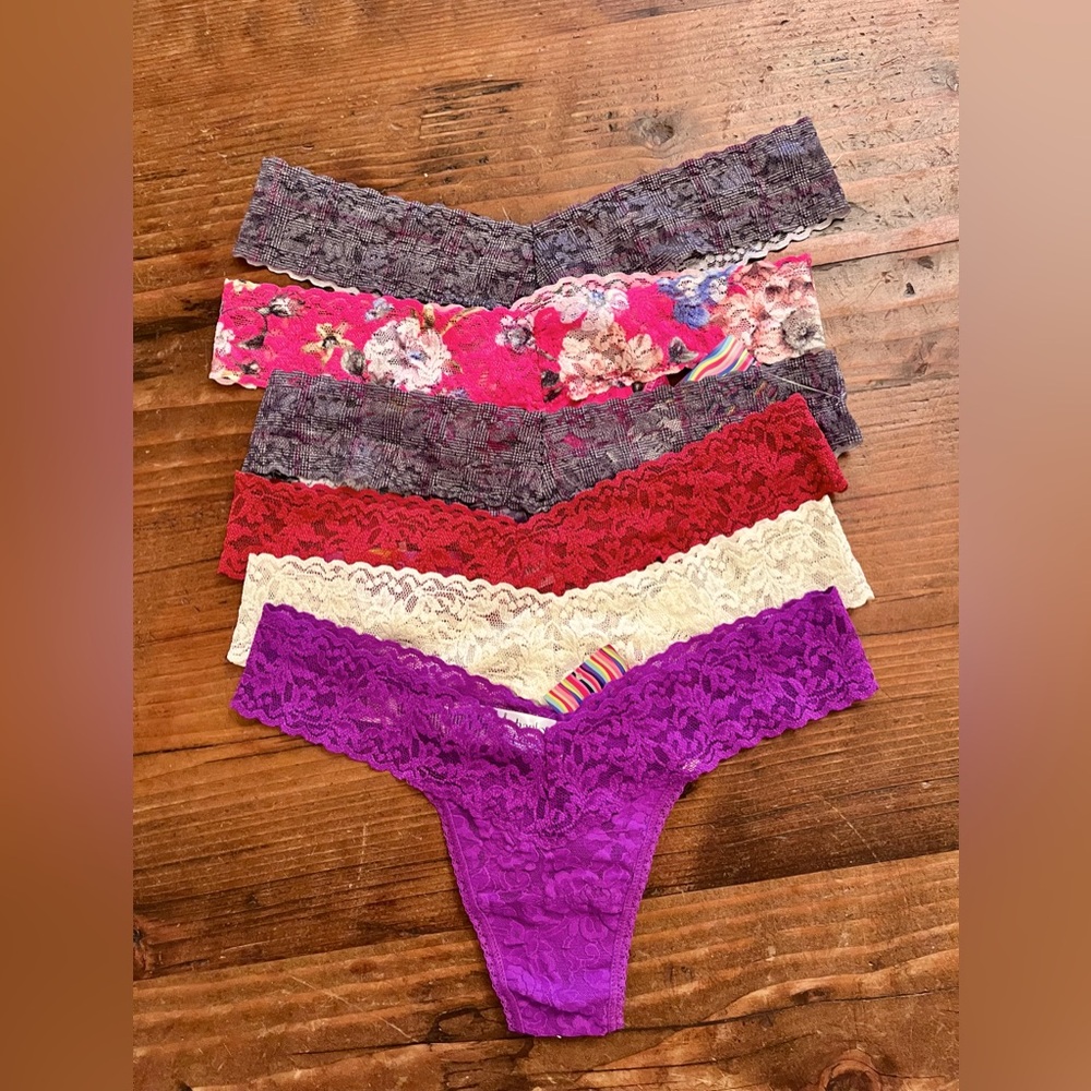 (6) Hanky Panky NWT low rise.. Styles and color as shown.